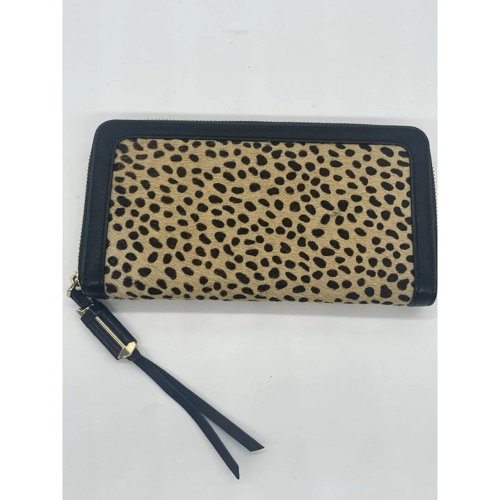 Stella & Dot Covet Mercer Wallet Leopard Print Calf Hair Leather New